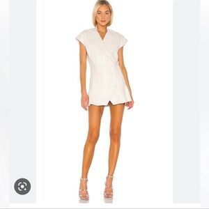 Retrofete White Leather Mini Dress Large NWT